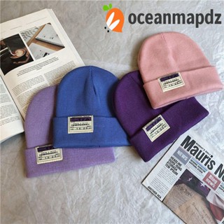 OCEANMAPDZ หมวกถักแฟชั่น หลากสีสัน ยืดหยุ่น นิ่ม สไตล์ฮิปฮอป ฤดูใบไม้ร่วง ฤดูหนาว สําหรับผู้หญิง ผู้ชาย