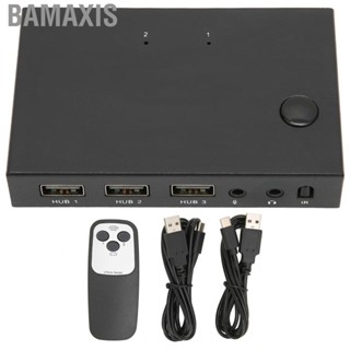 Bamaxis KVM Switch  Box Button 2Kx4K 30Hz 2 in 1 with  for Mouse Keyboards