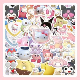 Sanrio สติกเกอร์ฉลาก PVC ลายการ์ตูน 3D กันน้ํา สําหรับตกแต่ง DIY 100 ชิ้น