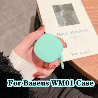 【ของแท้】เคสหูฟัง แบบนิ่ม สีพื้น สําหรับ Baseus WM01 WM01