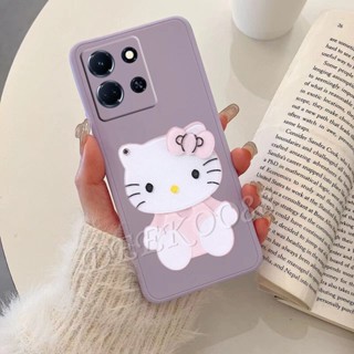 เคสโทรศัพท์มือถือ TPU นิ่ม ปิดด้านหลัง ลายการ์ตูนแมว KT สีชมพูน่ารัก พร้อมขาตั้ง สําหรับ Infinix Note 30 Pro VIP 30i 4G 5G Note30 30VIP 30Pro