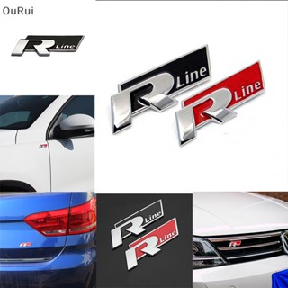 {RUI} สติกเกอร์ตราสัญลักษณ์ Rline R-LINE โลหะ สําหรับติดตกแต่งรถยนต์ VW CC GTI Passat {OuRui.th}