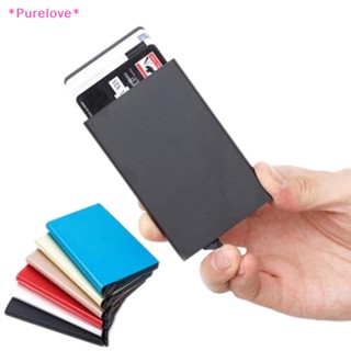 Purelove&gt; ใหม่ เคสกระเป๋าสตางค์ อะลูมิเนียมอัลลอย กันน้ํา สําหรับใส่บัตรเครดิต