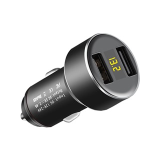 อุปกรณ์ชาร์จโทรศัพท์มือถือแท็บเล็ต 2.4A Dual USB แบบพกพา ทนทาน สําหรับรถยนต์