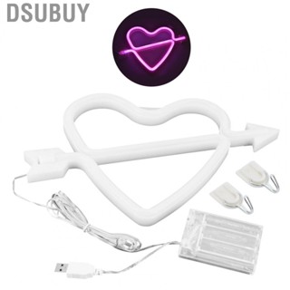 Dsubuy Neon Light Innovative Heart‑Shape Decorative Sign Lamp /USB P US