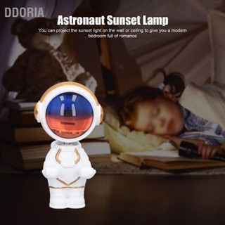 DDORIA นักบินอวกาศ Sunset Light 360 ° Rotation USB Charging Stepless Dimming Night Projection Lamp สำหรับห้องนั่งเล่นในห้องนอน