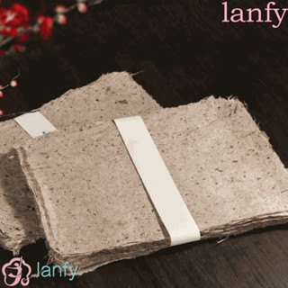 Lanfy กระดาษหม่อนไฟเบอร์ธรรมชาติ สไตล์วินเทจ 50 ชิ้น สําหรับเขียนด้วยลายมือ