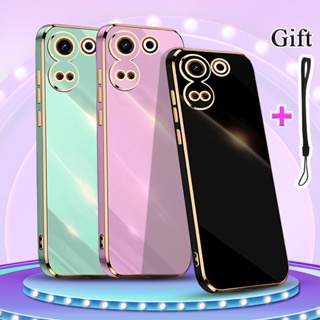 เคสโทรศัพท์มือถือชุบไฟฟ้า ขอบตรง สําหรับ Tecno Camon 20 CK6 Camon 20 Pro 4G CK7n