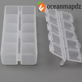 Oceanmapdz กล่องพลาสติกใส ทรงสี่เหลี่ยมผืนผ้า สีชมพู สําหรับจัดเก็บลูกปัด เย็บผ้า