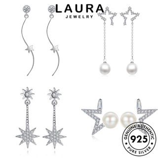 Laura Jewelry ต่างหูสตั๊ด เงิน 925 ประดับเพชร โมอิส ดาว เครื่องประดับ สําหรับผู้หญิง M051