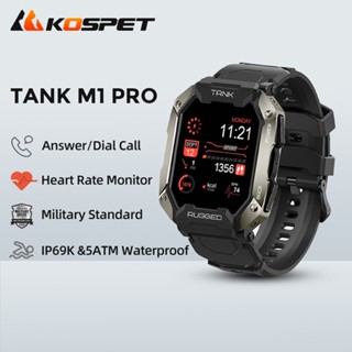 นาฬิกาข้อมือ KOSPET TANK M1 PRO 5ATM IP69K สีดํา ฟ้า เหมาะกับการเล่นกีฬา ฟิตเนส สําหรับผู้ชาย 2023