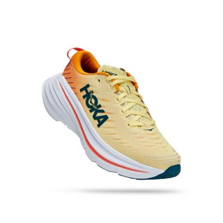 Hoka Bondi X | เสื้อยืด แขนสั้น สําหรับผู้หญิง | ลูกแพร์สีเหลือง เปล่งประกาย สีเหลือง