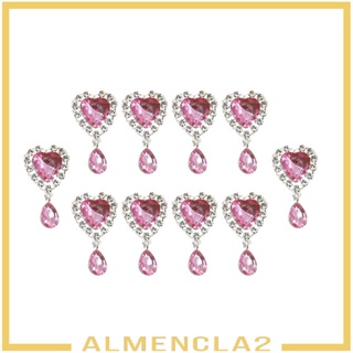 [Almencla2] พลอยเทียม ด้านหลังแบน สําหรับตกแต่งกระเป๋า รองเท้า เครื่องประดับ 10 ชิ้น