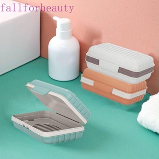 FALLFORBEAUTY กล่องใส่สบู่พลาสติก แบบพกพา พร้อมฝาปิด สําหรับห้องน้ํา