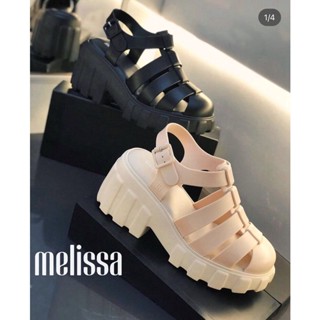 [พร้อมส่ง] ใหม่ melissa รองเท้าส้นสูง แบบหนา สไตล์โรมัน สําหรับผู้หญิง ชายหาด 2023