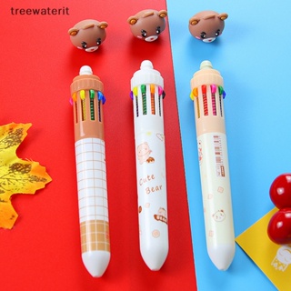 Tr Kawaii ปากกาลูกลื่น ซิลิโคน ลายการ์ตูนหมี 10 สี สําหรับโรงเรียน สํานักงาน เครื่องเขียน TH