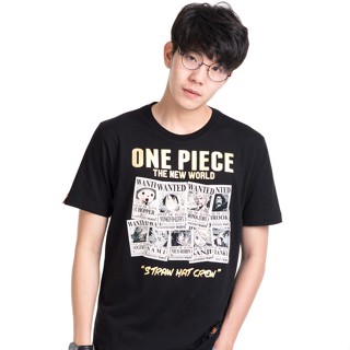 [S-5XL]เสื้อยืดวันพีช One piece 389-BK Wanted