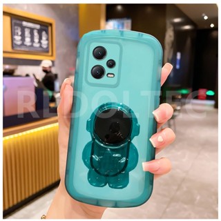 สําหรับ Xiaomi Poco X5 X5 Pro บิ๊กอาย เจลลี่ใส เคสโทรศัพท์มือถือ ป้องกันเลนส์ TPU นิ่ม พร้อมขาตั้ง นักบินอวกาศ