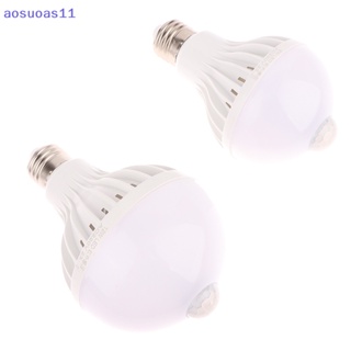 Aosuoas หลอดไฟ LED 220V E27 เซนเซอร์ตรวจจับการเคลื่อนไหวร่างกายมนุษย์ 5W 7W 9W 12W TH.