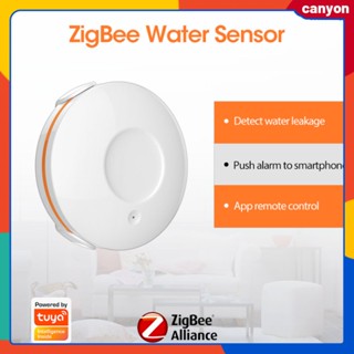 Tuya Zigbee Smart Home Water Leak Sensor Wireless Flooding Alarm App ตรวจจับระดับน้ำ แจ้งเตือนระยะไกล ระบบป้องกันความปลอดภัยภายในบ้าน canyon