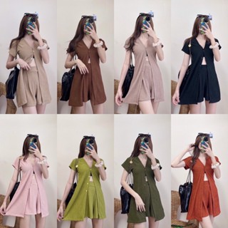 BKL พร้อมส่ง JU0803 PUNPUN SET ชุดเซ็ทเสื้อแขนสั้น กางเกงขาสั้น ผ้าเปลือกไม้ มีปลายทาง ชุดไปทะเล เดรส เสื้อยืด ชุดเซ็ท