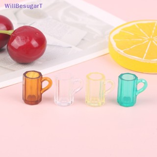 [WillBesugarT] โมเดลแก้วเรซิ่นจิ๋ว 1/12 สําหรับบ้านตุ๊กตา 4 ชิ้น