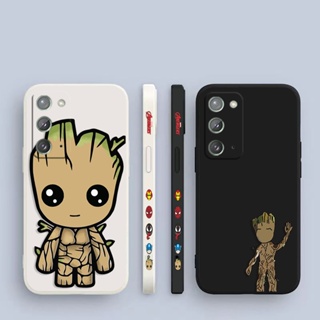 เคสโทรศัพท์มือถือ พิมพ์ลายการ์ตูน Marvel Baby Groot มีลายด้านข้าง สําหรับ Samsung Galaxy Note 20 10 9 8 J8 J7 J6 J5 J4 M62 M53 M52 M51 M33 M31 M30 M21 M20 M10 S Ultra Plus Lite Prime 5G