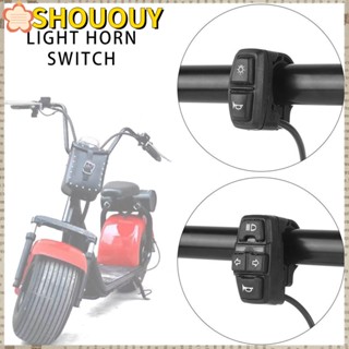 SHOUOUY สวิตช์แตรไฟหน้า อุปกรณ์เสริม สําหรับสกูตเตอร์ไฟฟ้า DIY