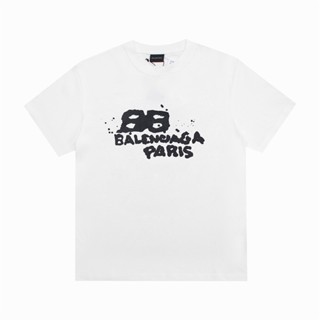 Ba88len&amp;ga-เสื้อยืดคอกลม แขนสั้น พิมพ์ลายกราฟฟิติ คลาสสิก Kr766U