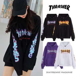 Street Fashion THRA887H8ER เสื้อกันหนาวแขนยาว มีฮู้ด ลายยูนิคอร์น สําหรับผู้ชาย และผู้หญิง