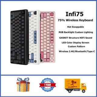 Infi75 คีย์บอร์ดเกมมิ่งไร้สาย 75% RGB หน้าจออัจฉริยะ