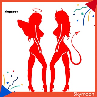 Skym* สติกเกอร์สะท้อนแสง ลายปีศาจนางฟ้า สําหรับตกแต่งรถยนต์ รถจักรยานยนต์