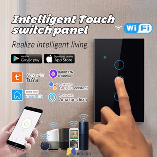 Tuya Switch WiFi Smart Touch Light Switch 1/2/3/4 Gang 100-250V Smart Life MOLISA