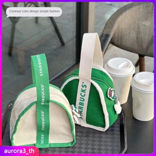 【พร้อมส่ง】 Lunch Bag Mini Triangle Bag Mummy Bag Starbucks Triangle Bag Canvas Lunch Bag