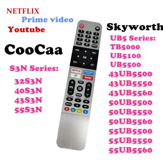 Coocaa Skyworth Android TV 539c-268920รีโมตคอนโทรล w010 สําหรับสมาร์ททีวี TB5000 UB5100 UB5500 UB5 Series (43UB55)