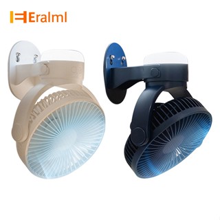 Eralml พัดลมหมุนเวียนอากาศ แบบติดผนัง พร้อมโคมไฟ Led ชาร์จได้ รีโมตคอนโทรล แบบพกพา สําหรับตั้งแคมป์กลางแจ้ง เพดาน