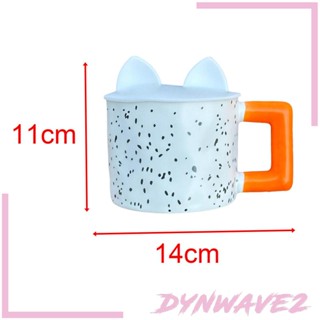 [Dynwave2] แก้วกาแฟเซรามิค พร้อมหูแมว 400 มล. พร้อมฝาปิด และที่จับ สําหรับเครื่องดื่มเย็น น้ําผลไม้ ของขวัญพิธีขึ้นบ้านใหม่