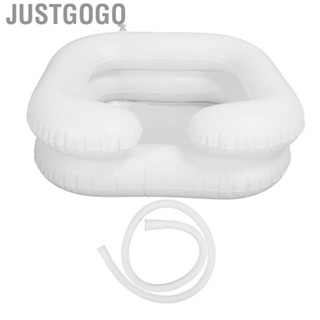 Justgogo Bedside  Basin  Safety Portable Cleaning PVC Hair Washing for Bedridden Disabled