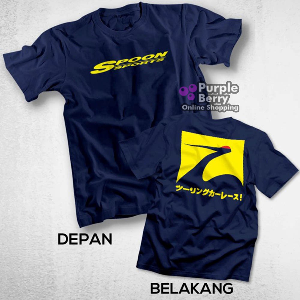 เสื้อยืด T-shirt Racing Spoon Sport Logo Automotive Motorcycle Car - Baju Distro Cotton Combed 30s | 5795 | Kaos Racing
