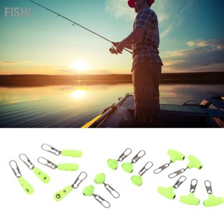 Fishi สายตกปลา Sinker Slides Fishing Float Connector สีเขียวความต้านทานต่ำ Lure Line อุปกรณ์เสริม