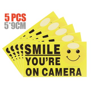 สติกเกอร์ ลาย Smile Youre On Camera มีกาวในตัว สําหรับติดตกแต่งหน้าต่าง 5 ชิ้น