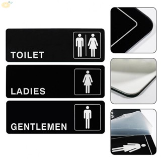 【VARSTR】Toilet Signs Adhesive Sticker Black Combined Restroom Sign Mens Restroom Sign