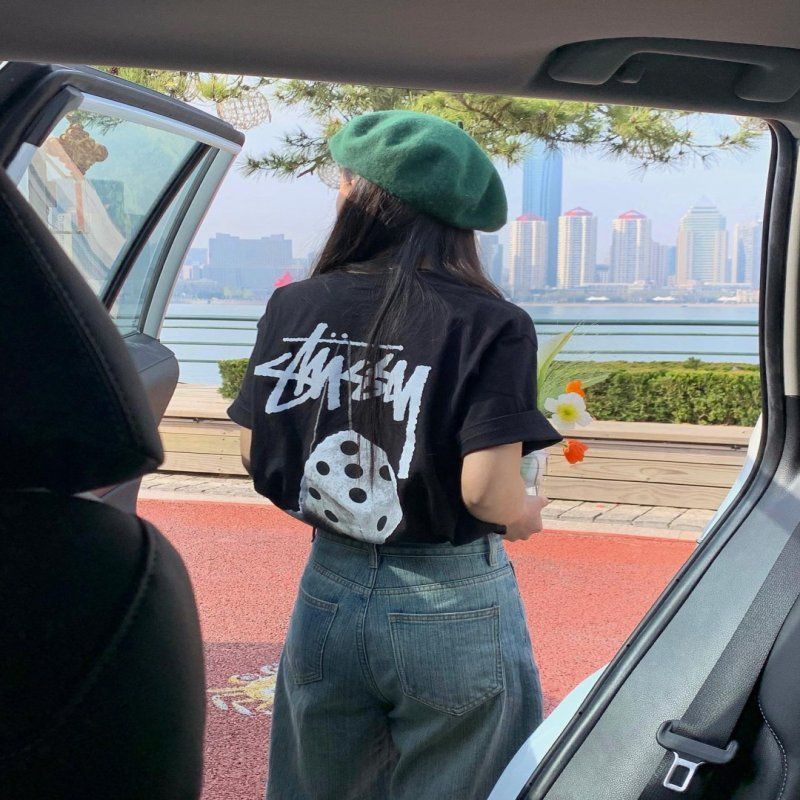 เสื้อยืดแขนสั้นลําลอง ผ้าฝ้าย พิมพ์ลายโลโก้ STUSY คุณภาพสูง อินเทรนด์คลาสสิก สําหรับผู้ชาย และผู้หญิง