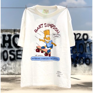 Bibers same Simpson เสื้อแขนสั้น ผ้าฝ้ายแท้ ทรงหลวม สไตล์วินเทจ สําหรับผู้ชาย