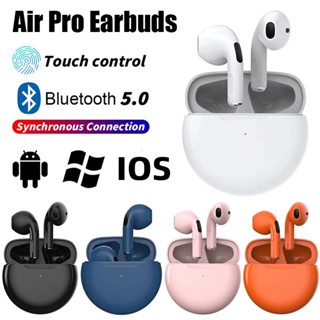 TWS Air Pro 6 หูฟัง Bluetooth พร้อมไมโครโฟน 9D สเตอริโอ หูฟังไฮไฟสําหรับ iPhone IOS Android ชุดหูฟัง Bluetooth ไร้สาย