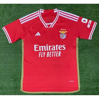 เสื้อกีฬาแขนสั้น ลายทีมชาติฟุตบอล Benfica 2023-24 ทรงหลวม