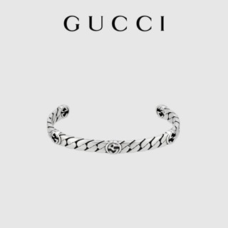 [พร้อมกล่องบรรจุภัณฑ์] พร้อมส่ง GUCCI GUCCI สร้อยข้อมือเงินคู่ G