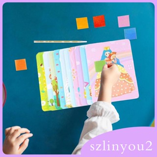 [szlinyou2] สติกเกอร์ผ้า ลายเจ้าหญิง เสริมการเรียนรู้เด็ก