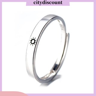 &lt;citydiscount&gt; แหวนคู่รัก ดวงจันทร์ ดวงอาทิตย์ สไตล์เกาหลี เครื่องประดับ อารมณ์ แวววาว แหวนนิ้ว สําหรับวันวาเลนไทน์