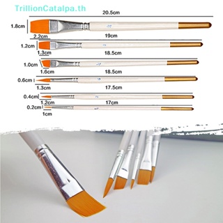 Trillioncatalpa ชุดแปรงอะคริลิค สําหรับวาดภาพสีน้ํามัน 6 ชิ้น